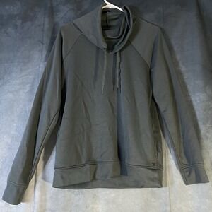 Gaiam Sweater M Gray Funnel Neck Long Sleeve Pullover Dark Acadamia‎ Preppy